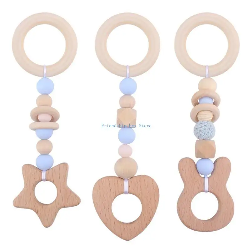 

F1CB Silicone Teether Toy для 0-6-месячных младенцев ребенок жевать бусины снять стресс зубы массаж мотор.
