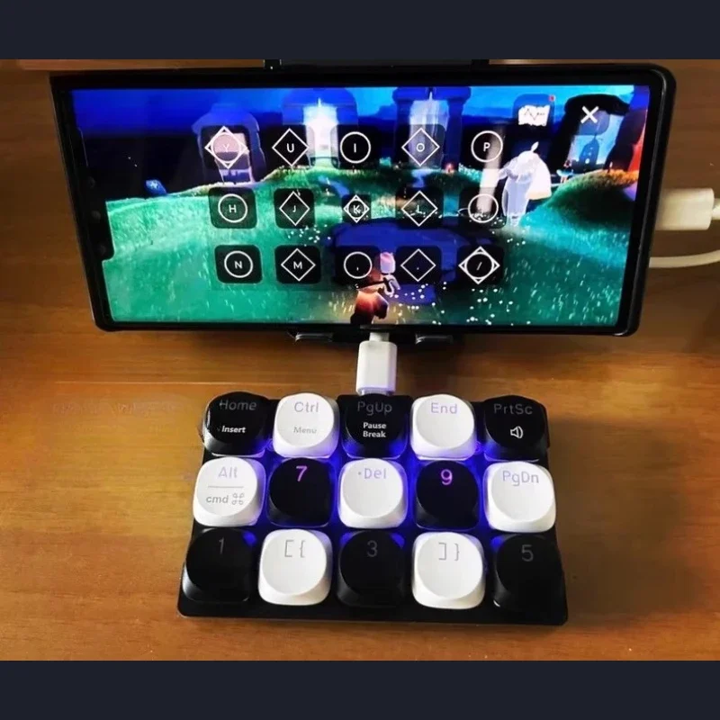 

Sky: Children of The Light Мини-клавиатура Проводная 15/20-клавишная Орто-макет RGB с предустановленной игрой на фортепиано Клавиатура низкопрофильная/MX QMK/VIAL