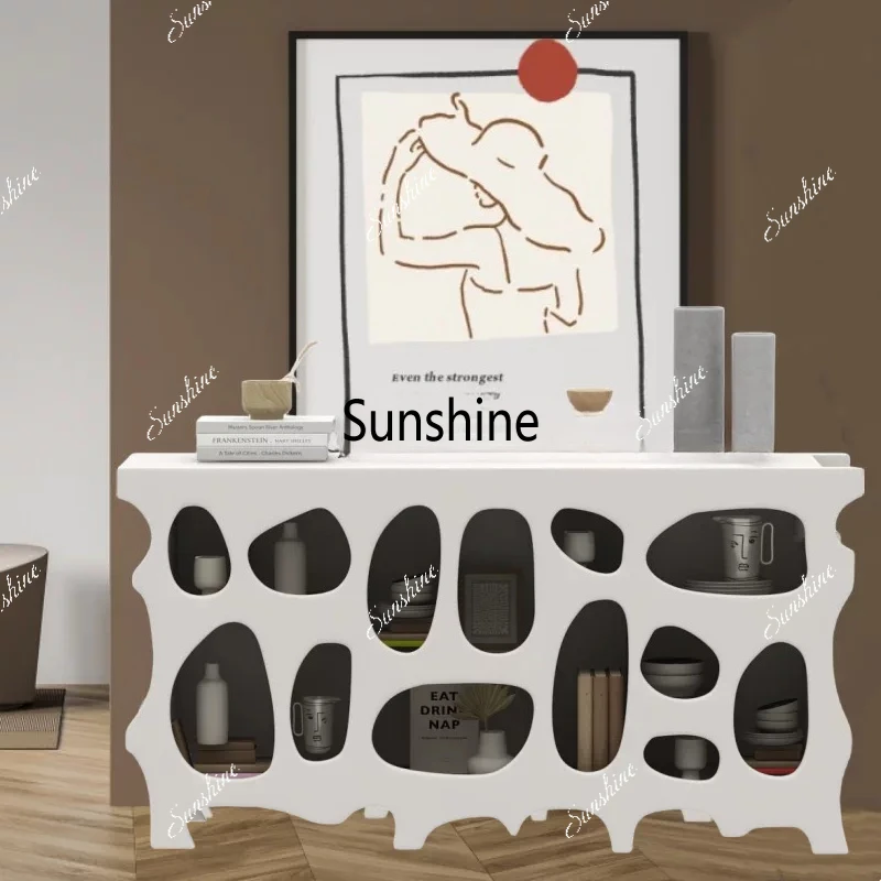 

Cream wind baking paint entrance table Solid wood entrance entrance table