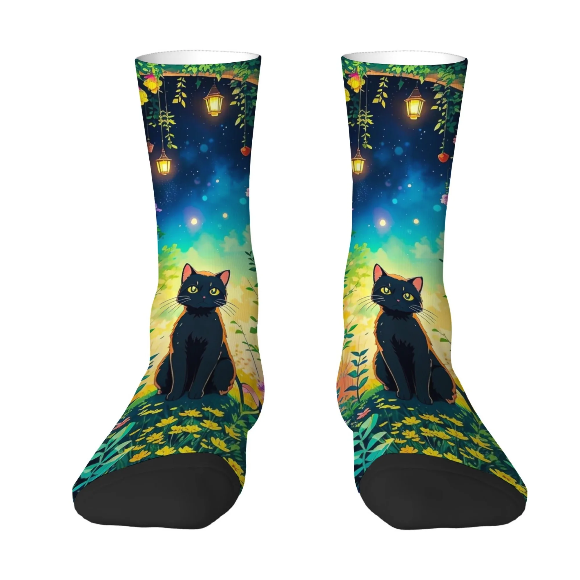 Anime Fairy Tale Garden Cat Socken Harajuku Retro Fashion Herrensocken Neuheit Lustige Happy Crew Socken Outdoor Casual Sportsocken
