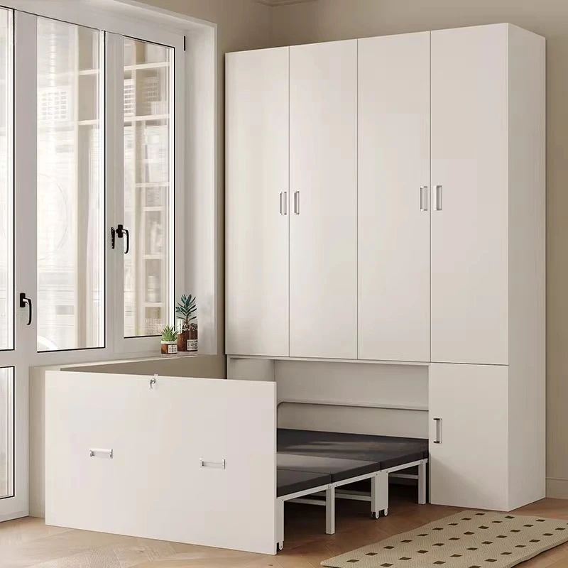 Multifunctional folding bed cabinet integrated balcony invisible bed 0.9 meters study single lunch break shrink bed customizatio