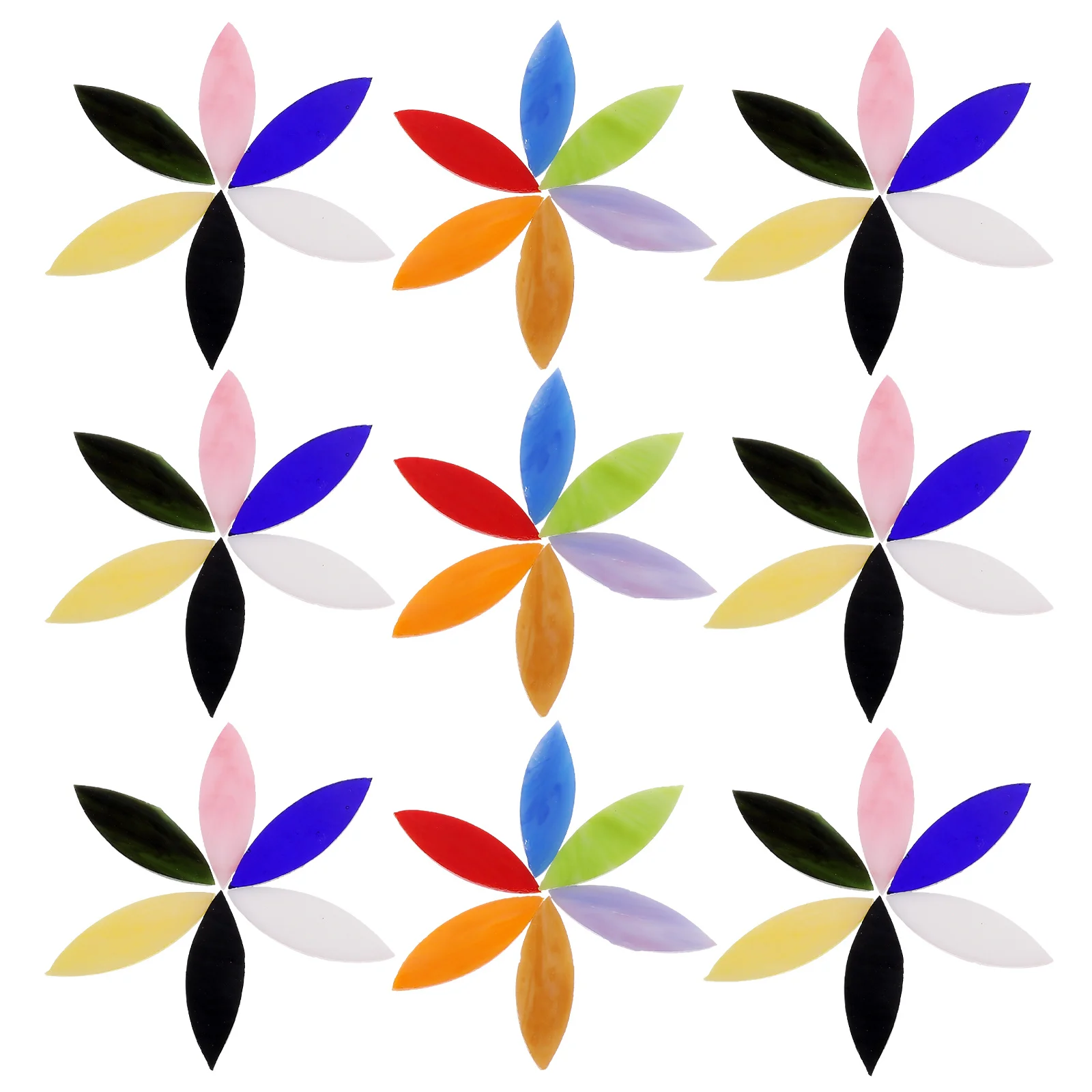 

28Pcs DIY Glass Leaf Tiles Durable Mosaic Pieces for Crafts Home Decor Picture Frames Table Lamps Candlestick Glass Tiles