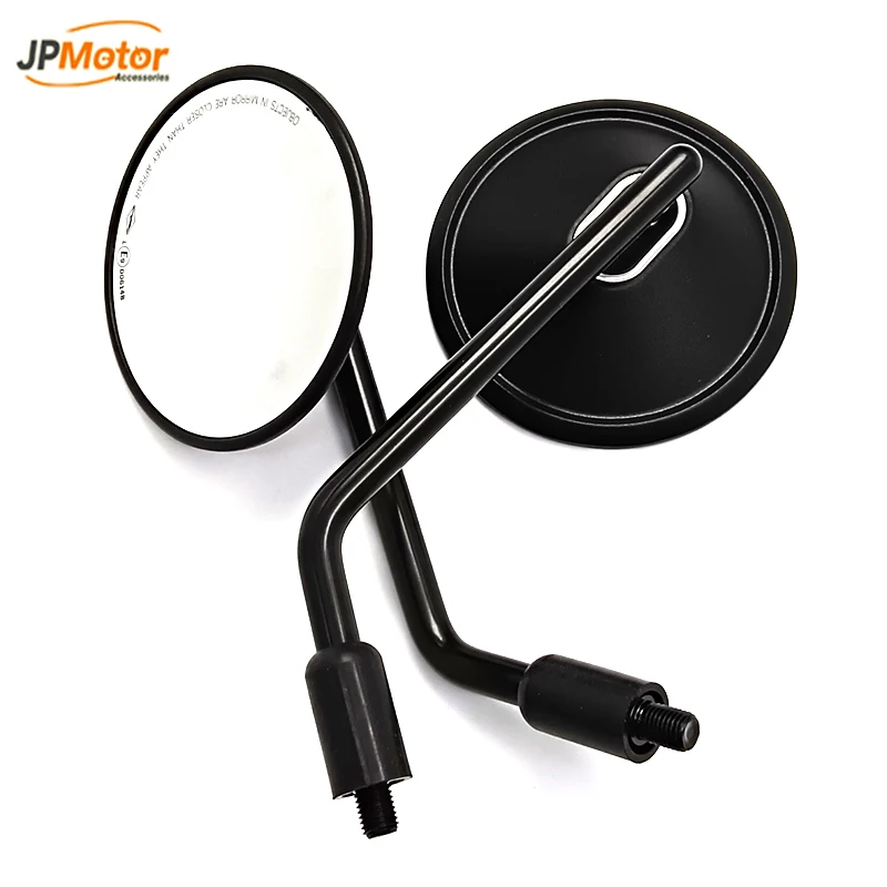 Motorcycle Modified Retro Handlebar Head Mirror Adjustable Universal Round Reverse Rearview Mirror 2Pcs/Pair