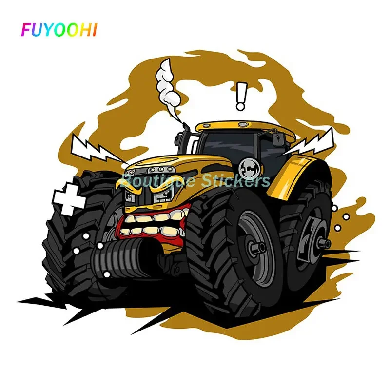 FUYOOHI Play Stickers Tractor Monster Farm Vinyl Car Stickers Sunscreen Motorcycle Decal Personality Car Window Decoration