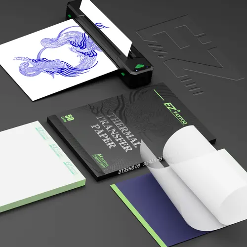 Imagen 2 del producto Papel de transferencia de tatuaje EZ, tamaño A4, fotocopiadora térmica de tatuaje, papeles de plantilla para máquina de transferencia de tatuajes, accesorios de papel, 20/50 Uds.