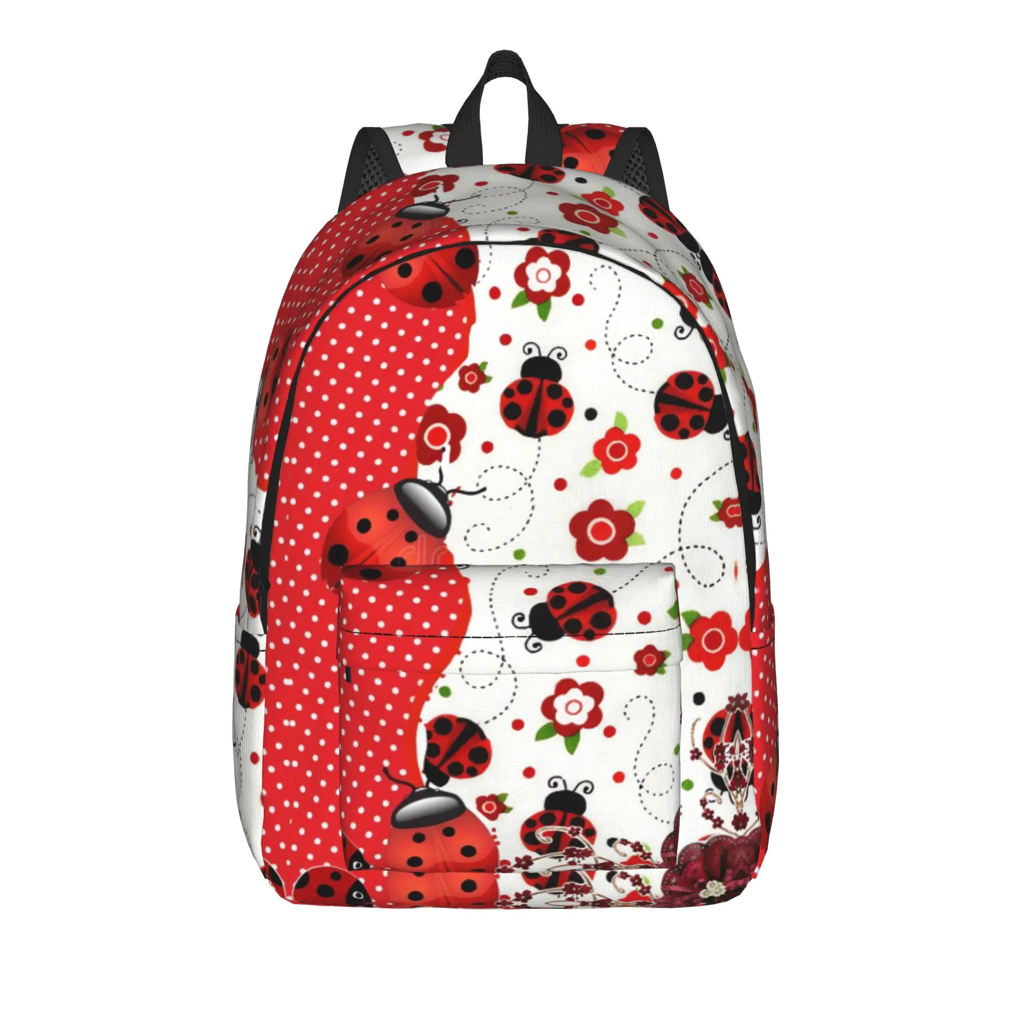 Ladybugs And Flowers Backpack  Stylish Backpacks Student Outdoor Pattern High School Bags Design Rucksack