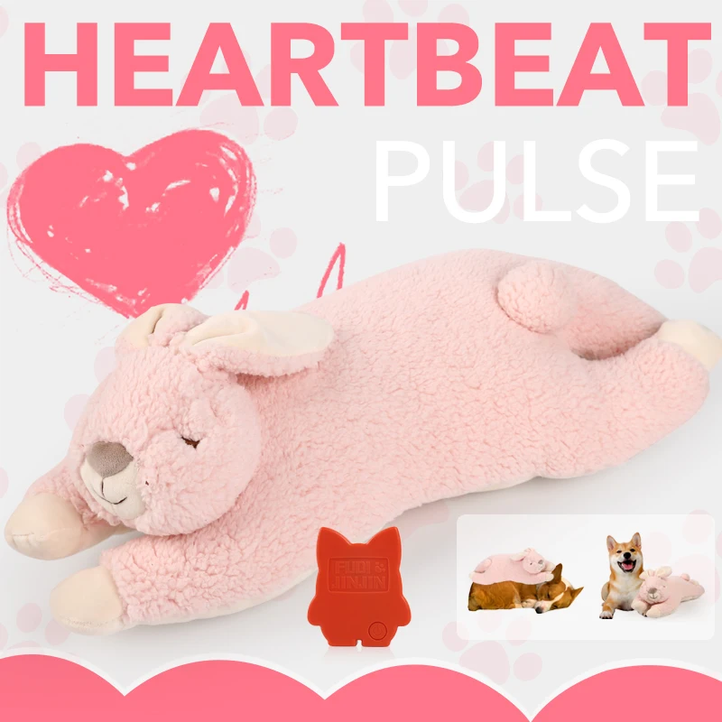 Rabbit Heartbeat Dog Toy for Puppy,Dog/Cat Behavioral Sleep Aid Puppy Toys,Puppy Heartbeat Stuffed Animal