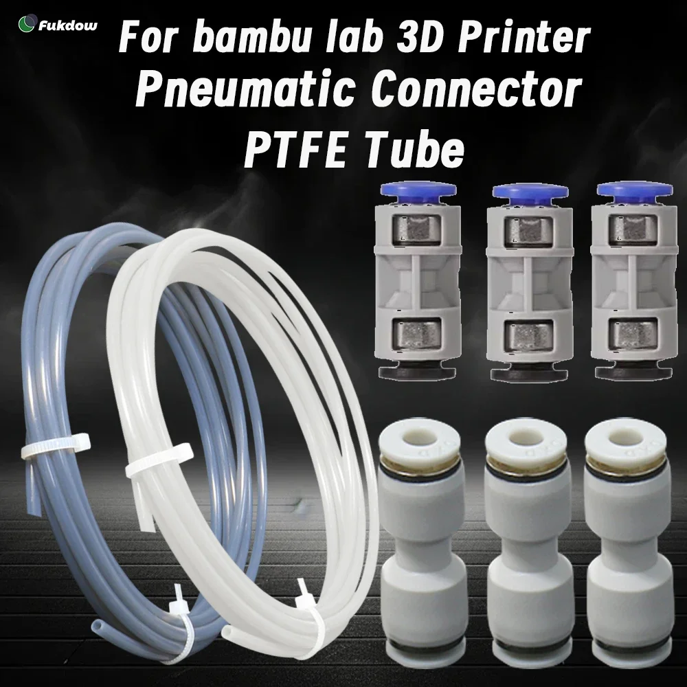 Tubo de ptfe impressora 3d 2.5mm 4mm para laboratório de bambu p1s/p1p/x1c/x1/x1e tubo de ptfe