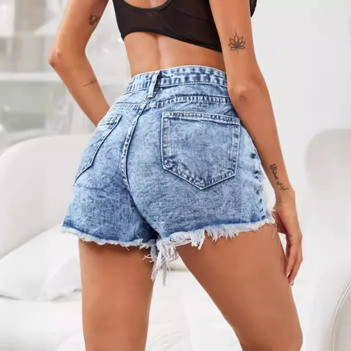 high waist ripped denim shorts women jean shorts feminino