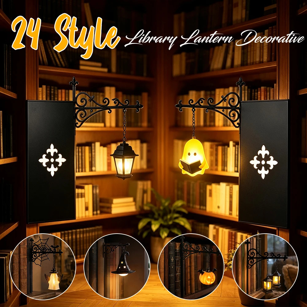 Magic Library Lantern Multifunctional Decorative Bookshelf Lighting Vintage Bookcase Lamp for Literary Lovers Gift