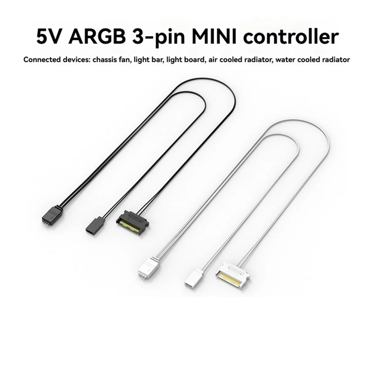 AD11 Компьютерный контроллер ARGB Корпус ПК RESET Control Sata to ARGB Кабель питания сброса ПК 5 В 3-контактный контроллер освещения Черный