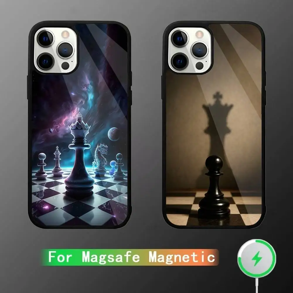 

Art Chess Phone Case For iPhone 17,16,15,14,13,12,11,Pro,Max,Plus,Mini,SE4,E Magnetic Magsafe Wireless Charging