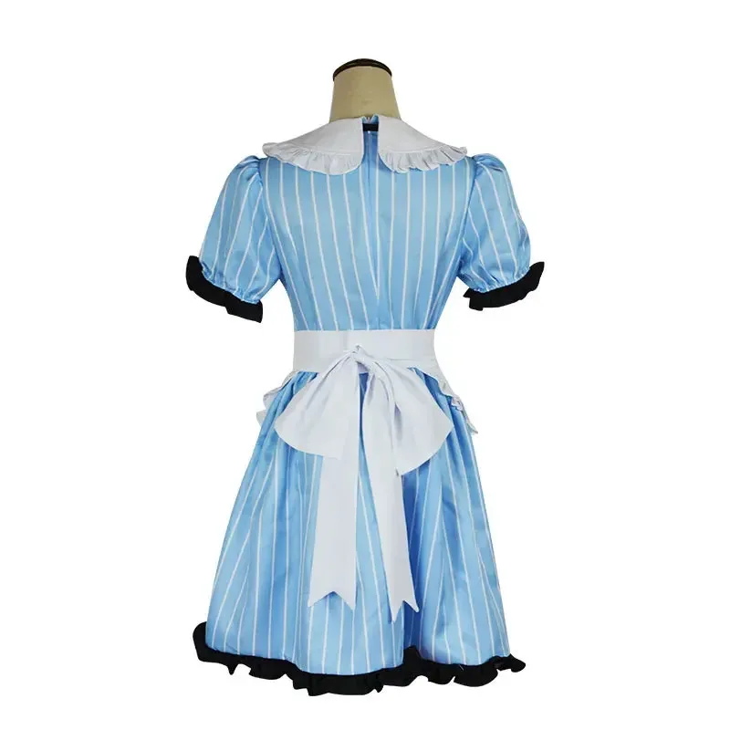 فستان المقهى والشرفة وآلهاته Megami no Kafeterasu Riho Tsukishima Shiragiku Ono Ouka Makusawa فستان الخادمة الأزرق