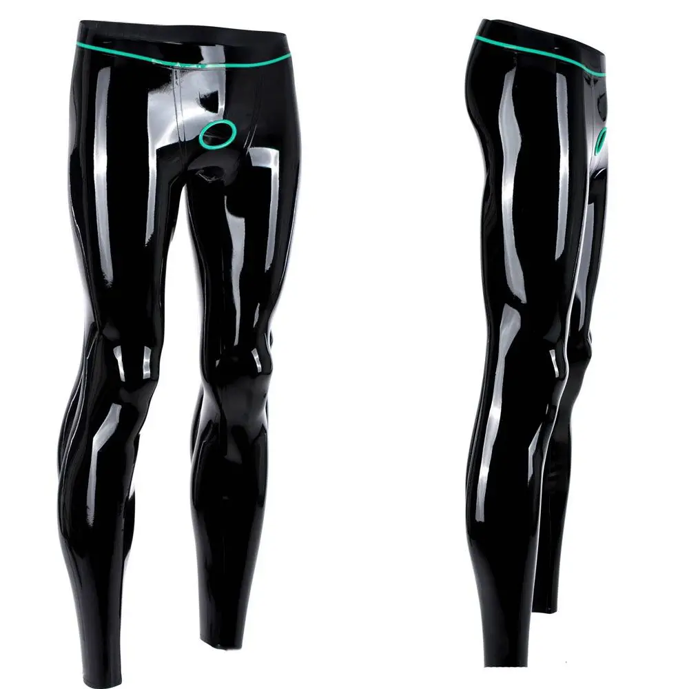 

Men's Latex Tights with Crotch Holes Latex Stretch Pants