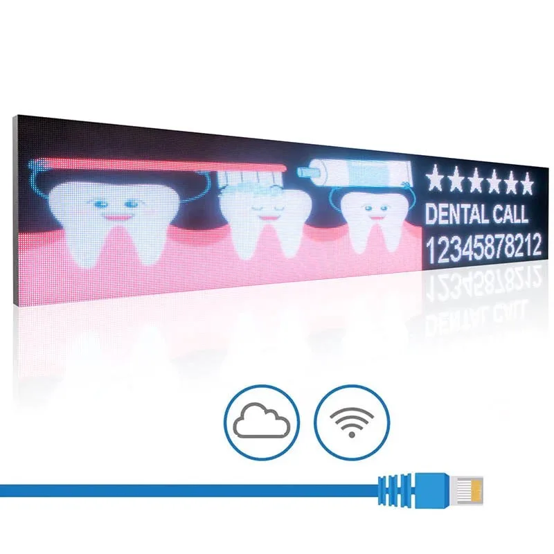 Outdoor P10 LED Display Sign 192*96CM RGB Display Billboard Sign Board Video/Image/Programmable Scrolling Message Waterproof SMD