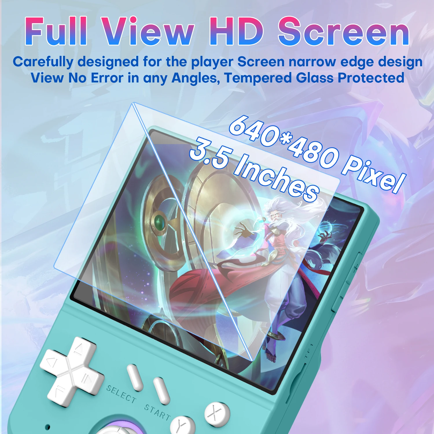 MY MINI Linux System 3.5"IPS Screen Retro Handheld Video Game Console Portable Custom Video Player 2.4G Dual Wireless Controller