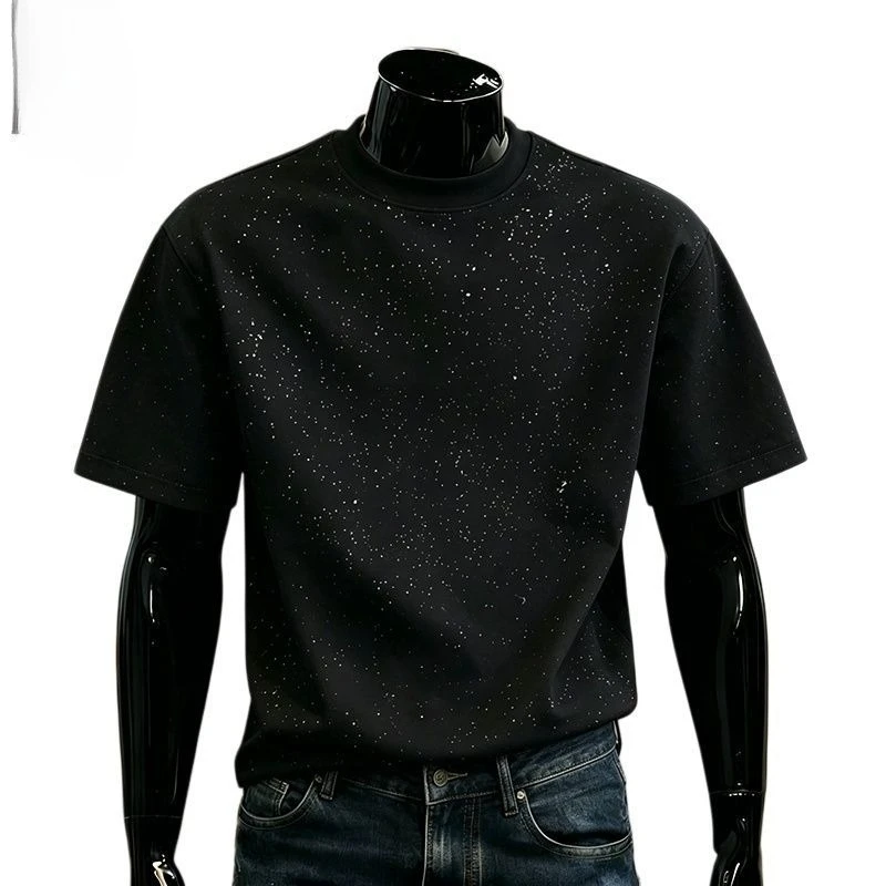 Retro Short Sleeved T-shirt for Men, Summer High Street Style, Rugged and Handsome
