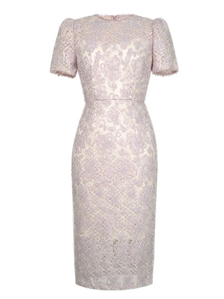 Robe de soirée élégante en dentelle transparente pour femmes, vêtements doux et Sexy, Robe de fête d'anniversaire, maille perlée, cravate à fleurs