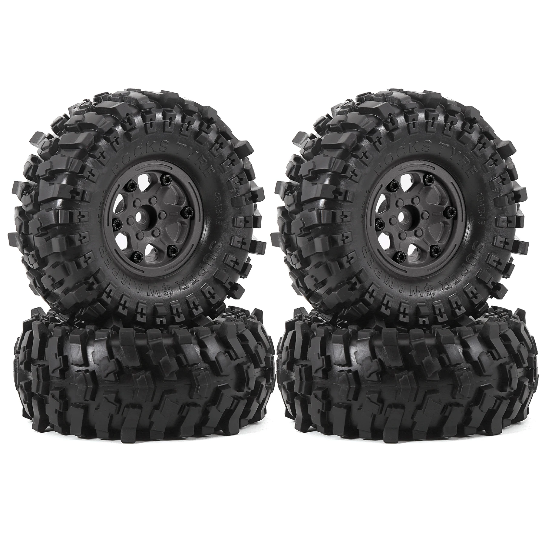 

1.9 Rock Crawler грязевые шины и пластиковые колеса для 1:10 гусеничного автомобиля Tamiya CC01 Traxxas TRX4 Axial SCX10 II RC4WD Gen8 4 шт.