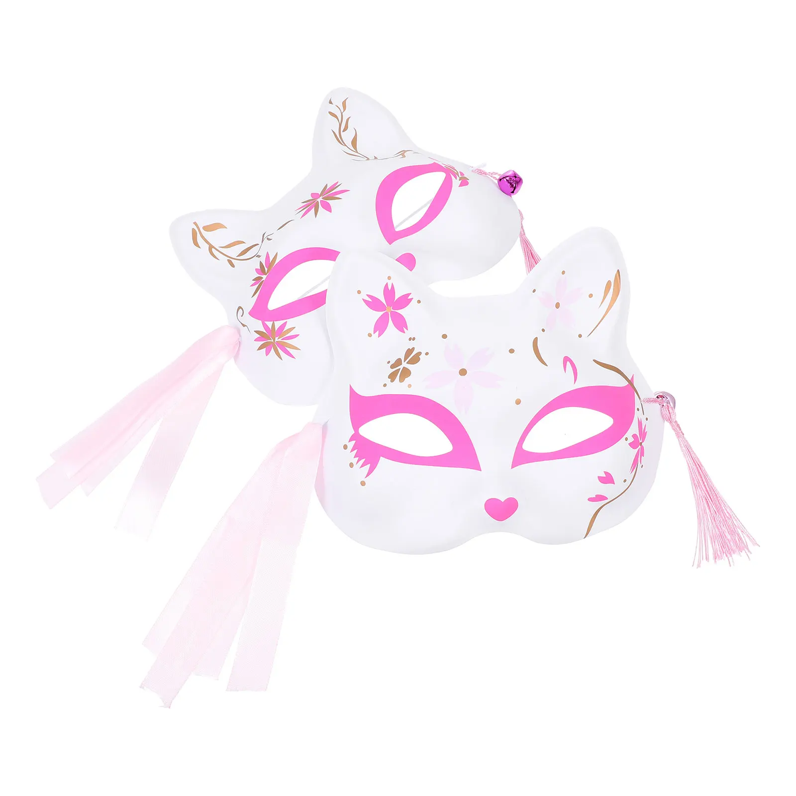 

2pcs Fox Mask Masquerade Plastic Half Face Japanese Kids Party Accessory Halloween Carnival Props