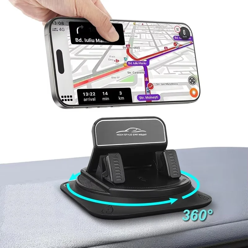 Auto-Handyhalterung Rutschfeste Silikon-Armaturenbrett-Handyhalterung 360-Grad Freie Rotation Universelle Head-Up-Navigationshalterung