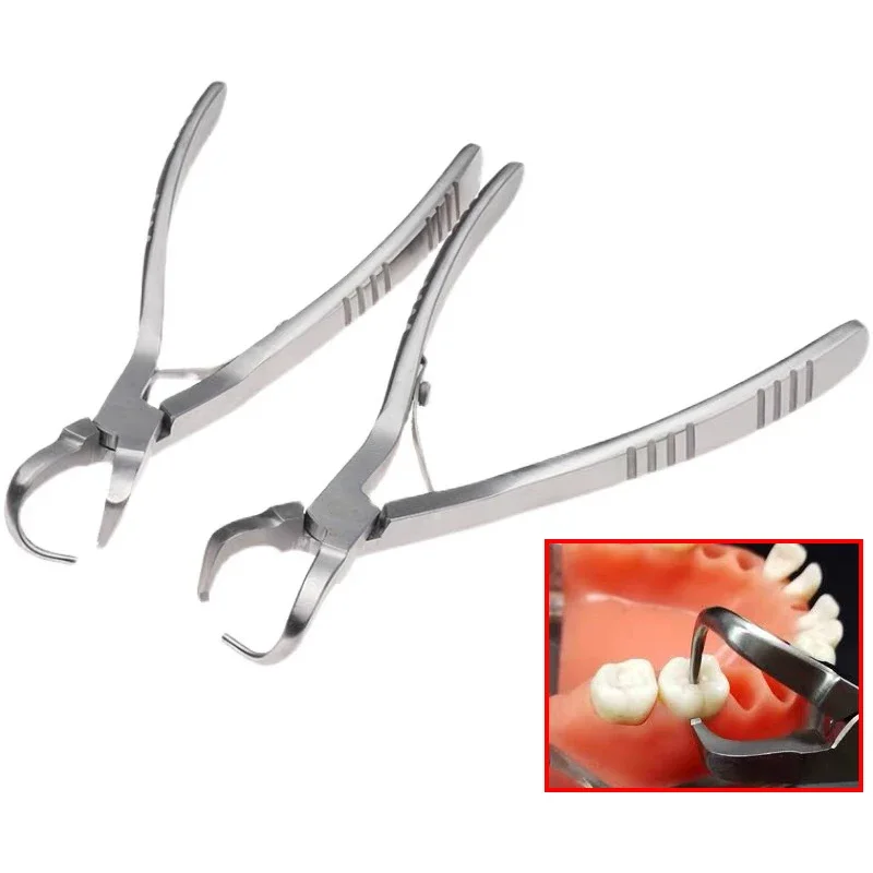 2Pcs Tooth Crown Remover Plier Extractor Forceps Stainless Steel Dentist Tool Set