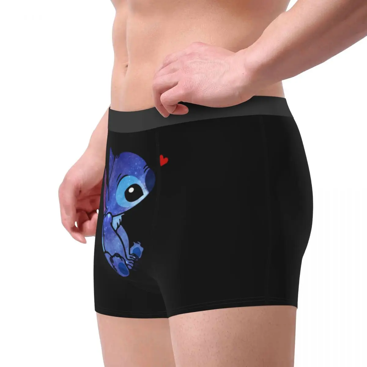 Cartoon Lilo & Stitch Men Long Underwear Boxer Briefs Shorts Panties Novelty Breathable Underpants for Homme