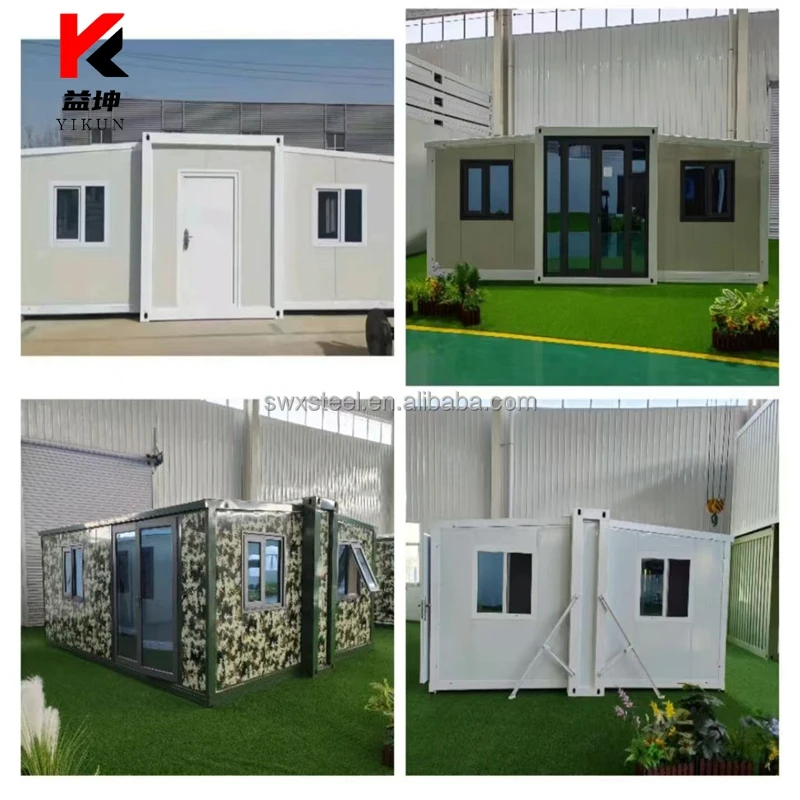 Portable Fold Out House on Wheels 20ft 40ft Expandable Prefab Container House Modular Tiny Homes Ready Made 3 Bedroom Foldable