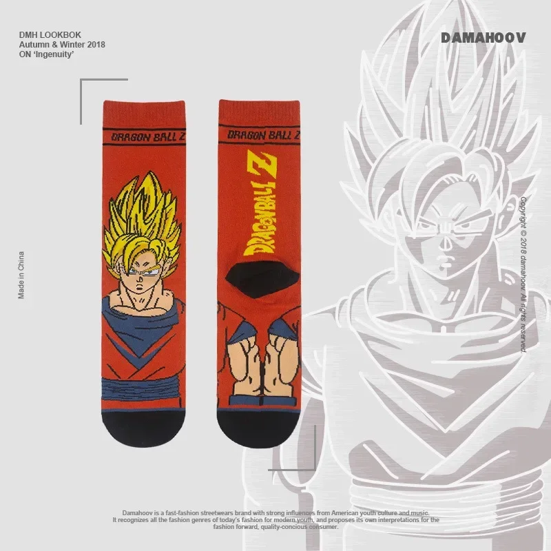 Dragon Ball Socks Personalized Son Goku Long Socks Anime Men Hip Hop Cotton Tube Sock Cartoon Breathable Skateboard Sock Gifts