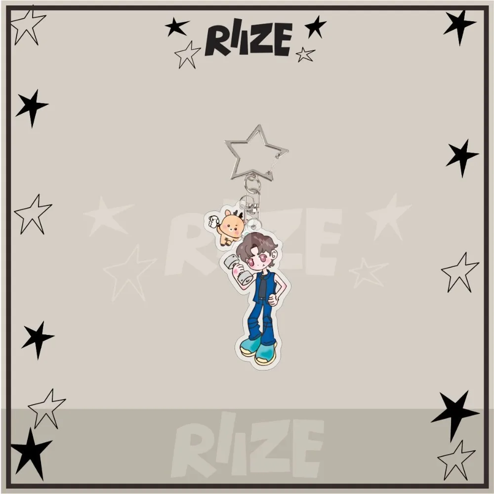 kpop RIIZE New Album Cartoon Keychain SHOTARO EUNSEOK SUNGCHAN WONBIN SOHEE ANTON Keyring Backpack Accessories