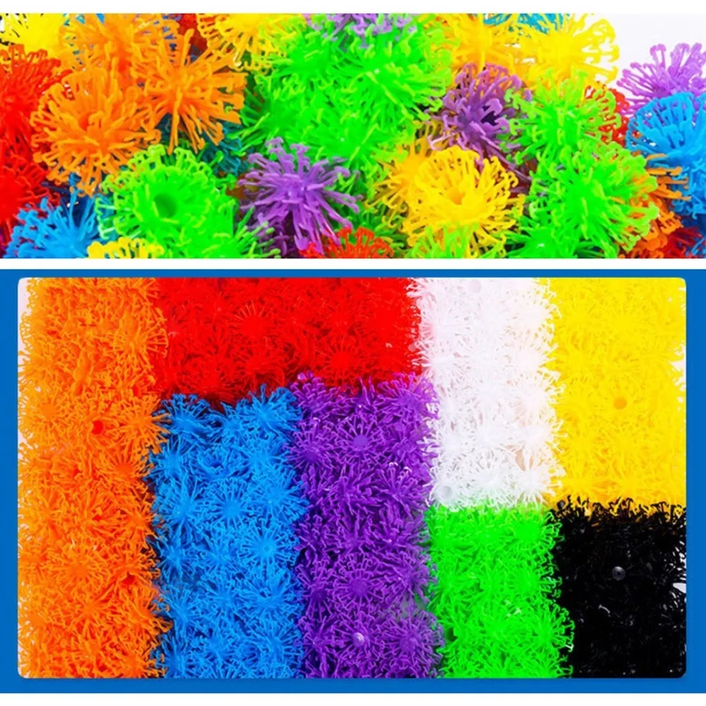 Interactive DIY Assembly 3D Thorn Balls Flexible Construction Sticky Ball DIY Puffer Ball Playroom