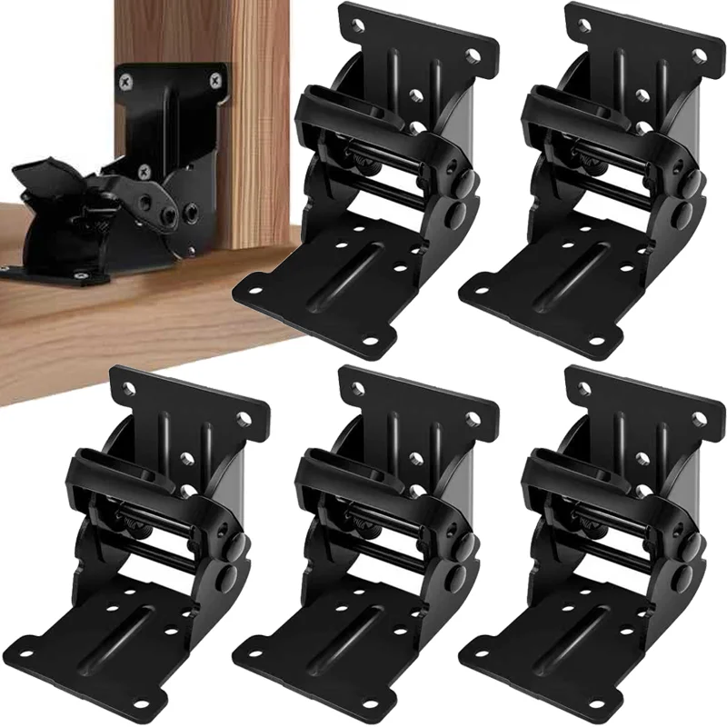 90 Degree Folding Support Bracket Self-Locking Furniture Hinges Angle Corner Brace Cabinets Table Chair Hinge Hardware Tools