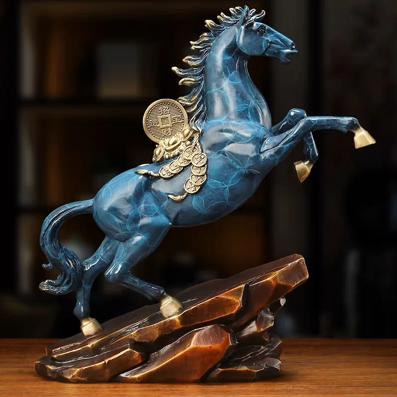 Home Shop Company 2023 Good Omens Decoration copper MA SHANG YOU QIAN money LUCK thriving business Success FENG SHUI Horse