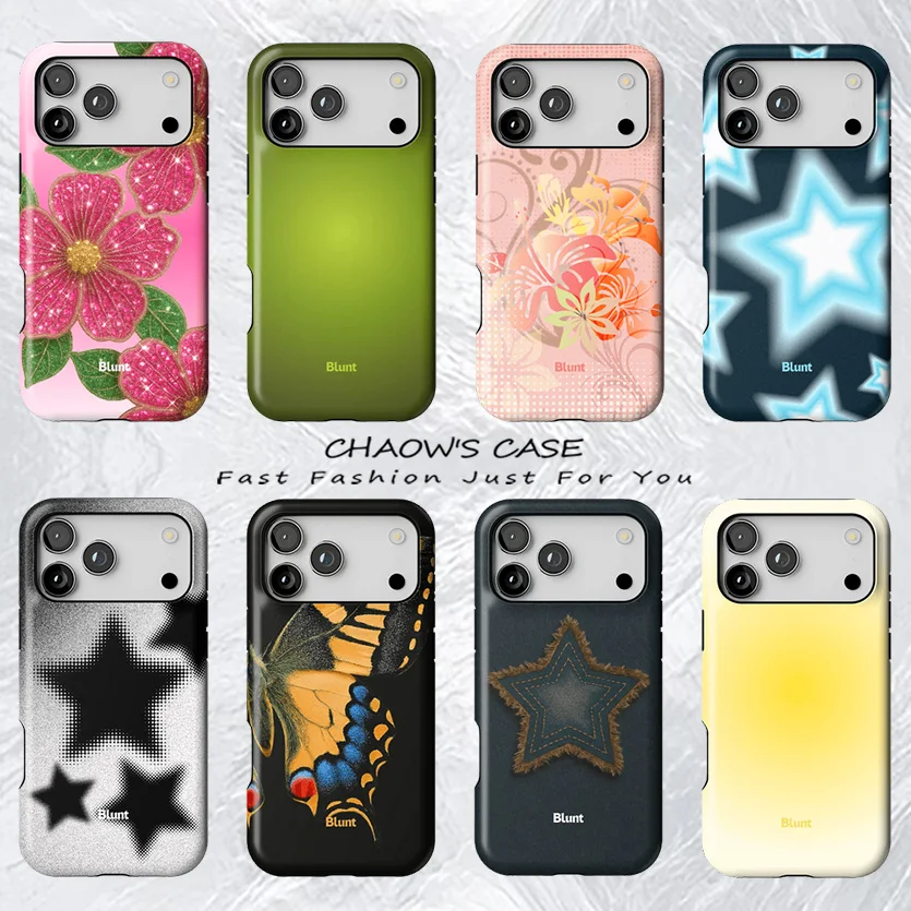 

Luxury Blunt Starburst Phone Case for iPhone 17 17e 16e 16 15 14 13 12 11 X XS XR XSMAX 7 8 Air Pro Max Plus Double-layer Cover