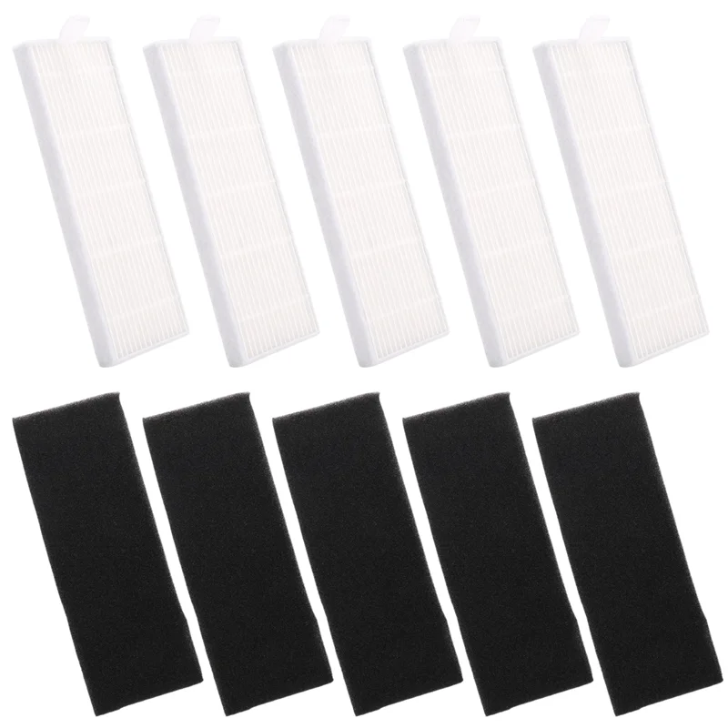 

A61I NEW 5Pcs Sponge + 5Pcs Hepa Filter For Replacement Chuwi Ilife A4 Robot Vacuum Cleaner