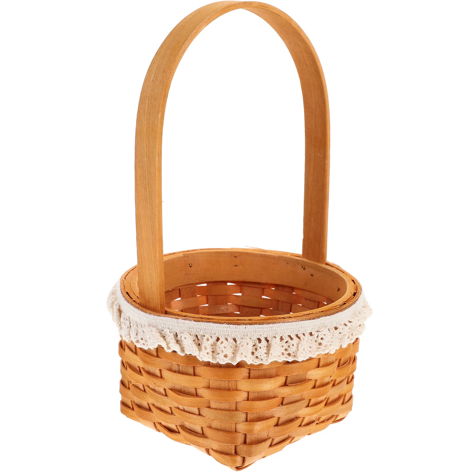 

Mini Woven With Handle Small Lace Storage Basket For Bread Snack Organizing Decorative Flower Basket Farmhouse Home Bakery