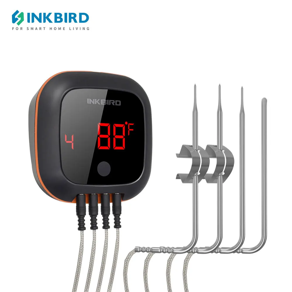 

INKBIRD IBT-4XS Digital Cooking Thermometer with 2/4 Food Grade Probes Instant Read Bluetooth BBQ Food Thermometer for Grill Ove