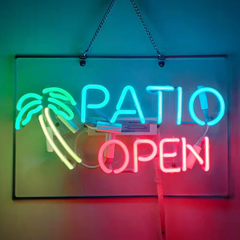 Patio Open Palm Neon Bar Sign Light Custom Handmade Real Glass Tube Motel Store Advertise Room Decor Display Lamp 14