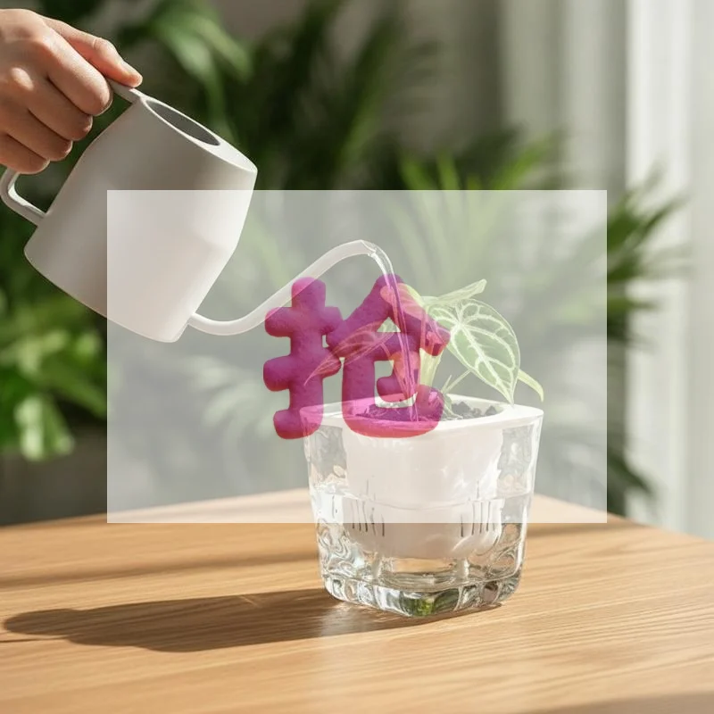 Thickened Clear PET Self Watering Plant Pot Glacier Texture Shatterproof For Indoor Houseplants Home Decor