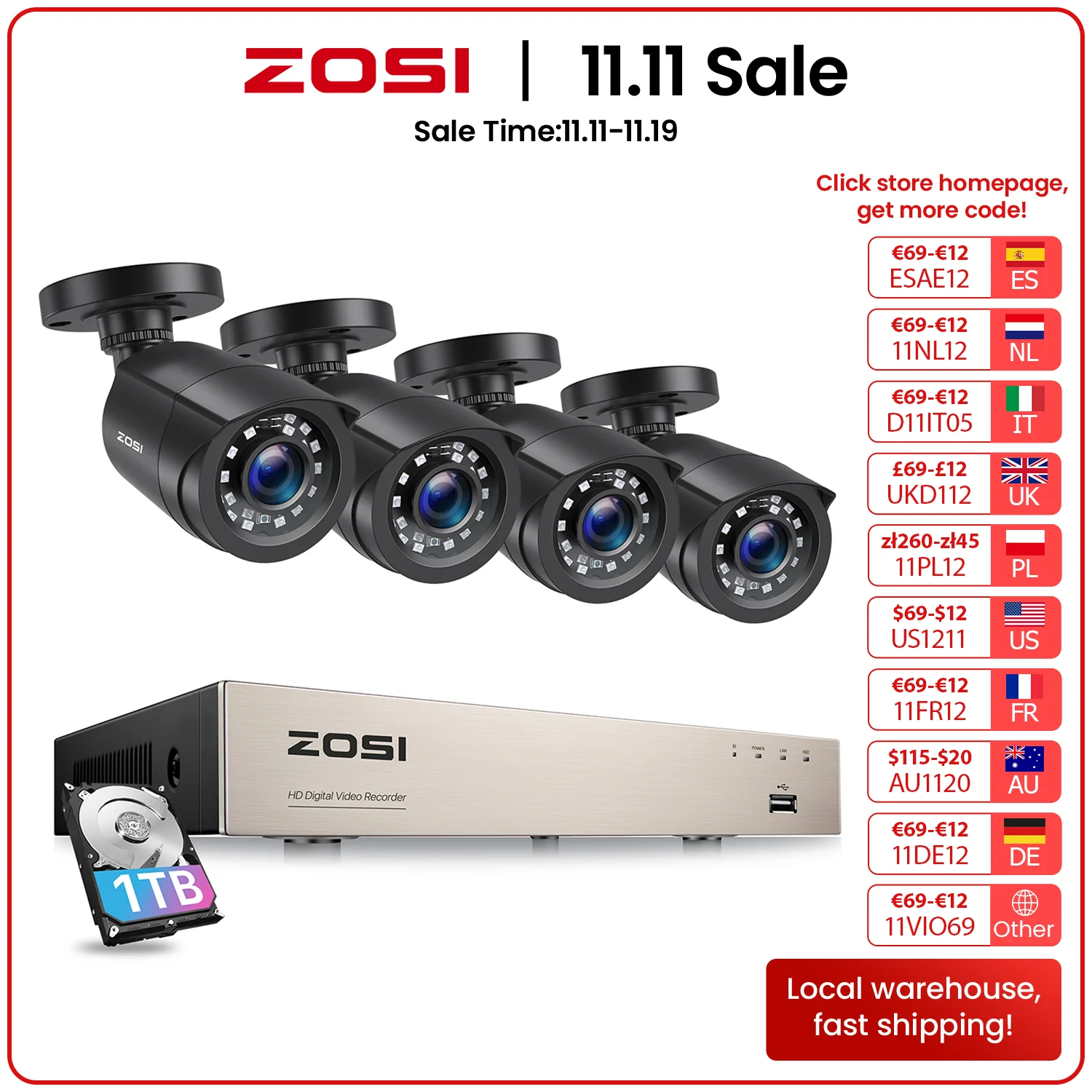 8CH 1080P CCTV System