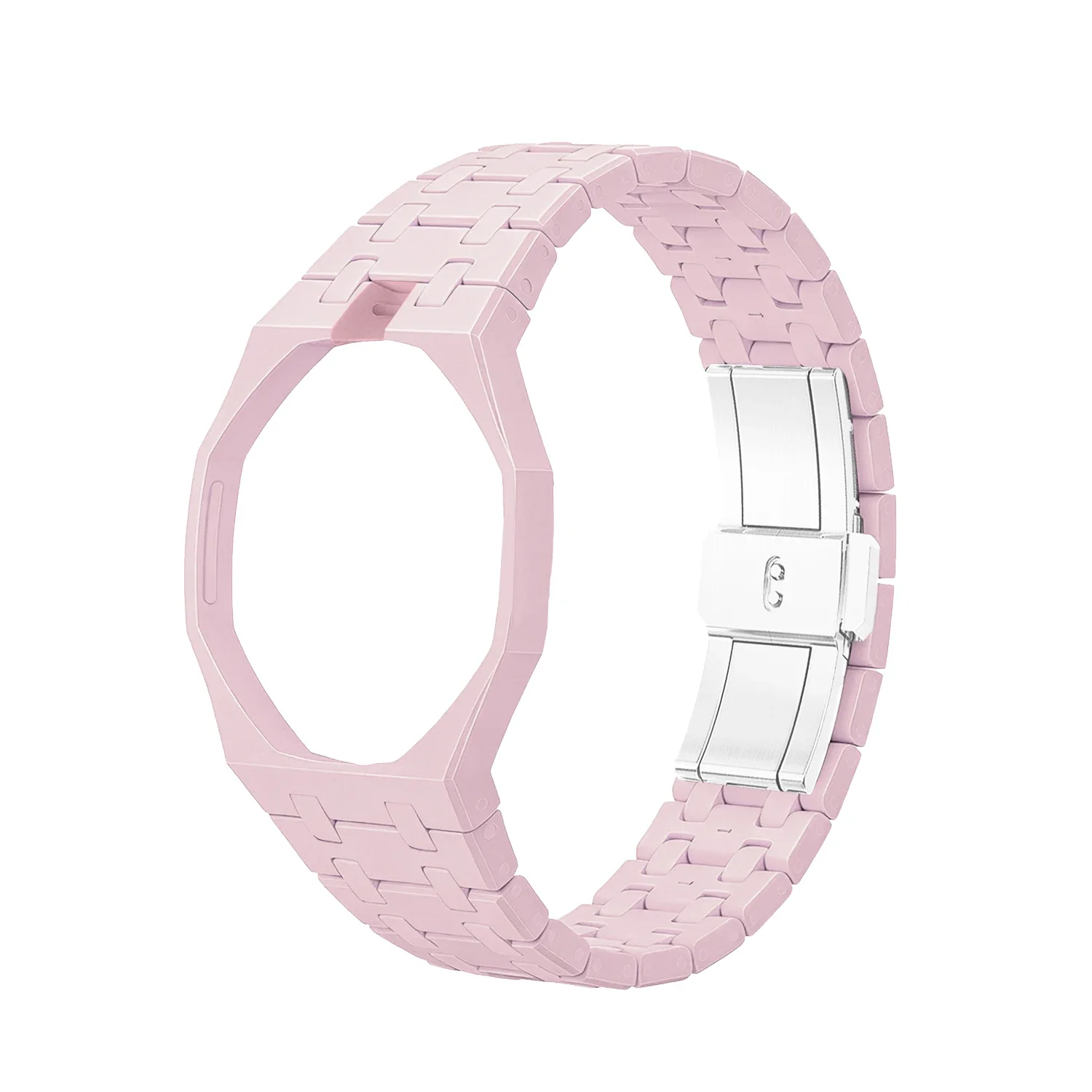 Fashion Sport Silicone Watch Band Stainless Steel Clasp Casual Replacement Wrist Strap Unisex
