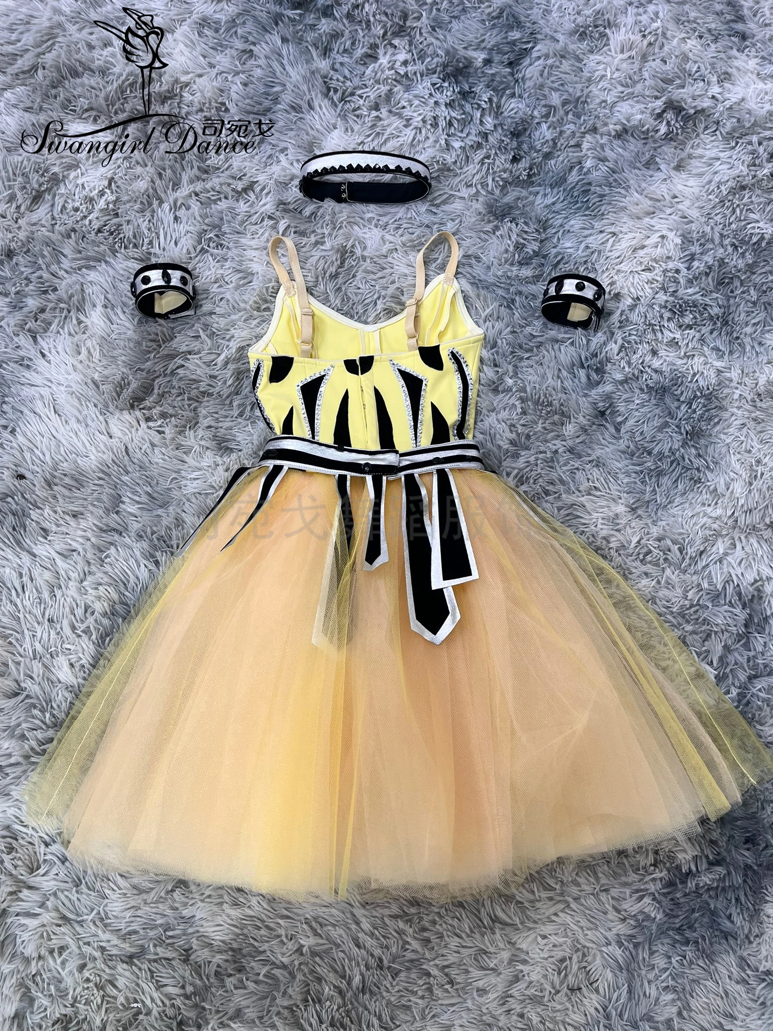 Goose yellow pharaoh's daughter variation ballet performance custom skirt for adults and children WG2530