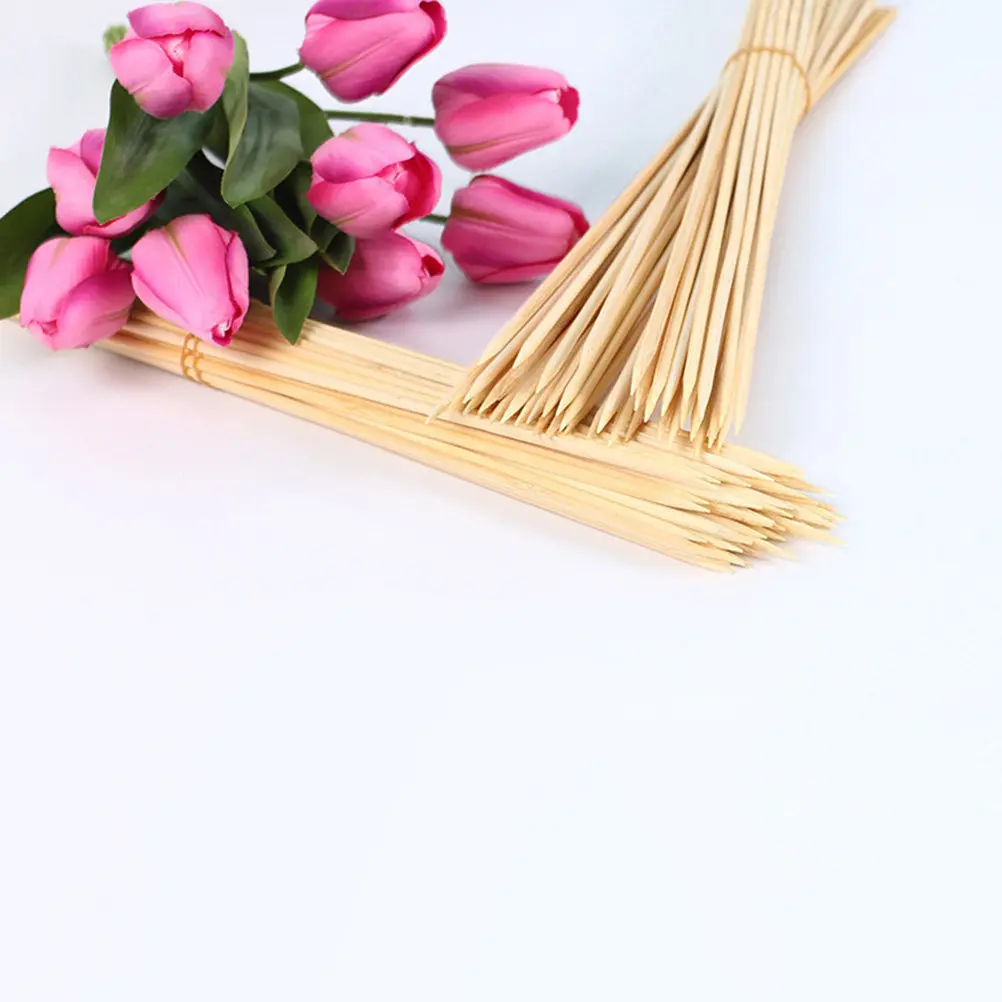 120Pcs Bamboo Flower Bouquet Fixing Sticks Sturdy Straight Piercing Sticks for DIY Floral Arrangements Table Numbers Food Labels