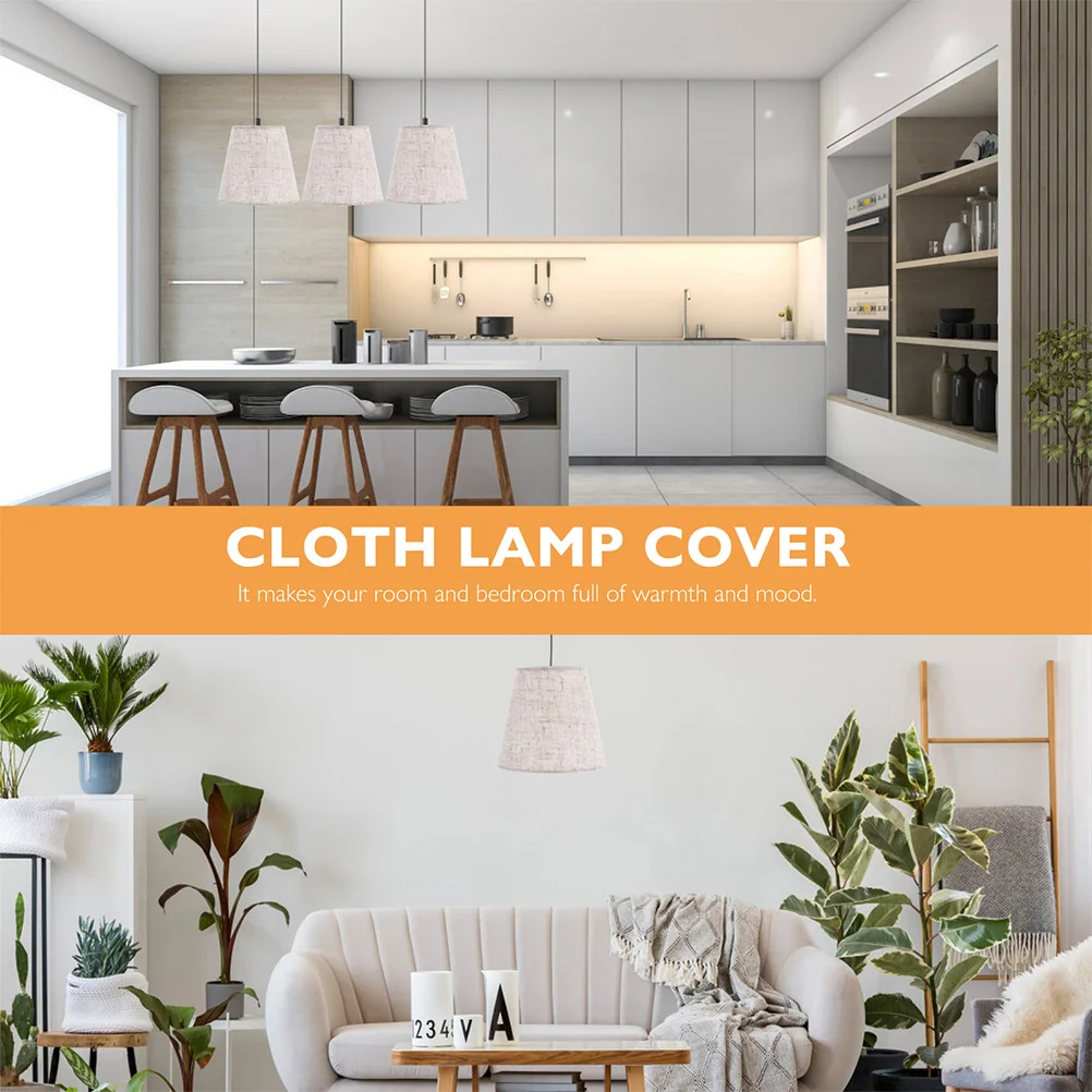 

2pcs Fabric Lampshade Cloth Lamp Shades Lamp Covers Ceiling Lights Lightshade Pendant Bulb Linen Dustproof Durable Easy