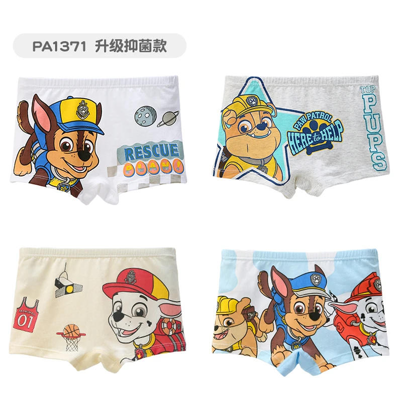 Original Paw Patrol 4PCS Children\'s Underwear Boy Flat Corner Cotton Underpants Baby A-class four Corner Antibacterial Shorts