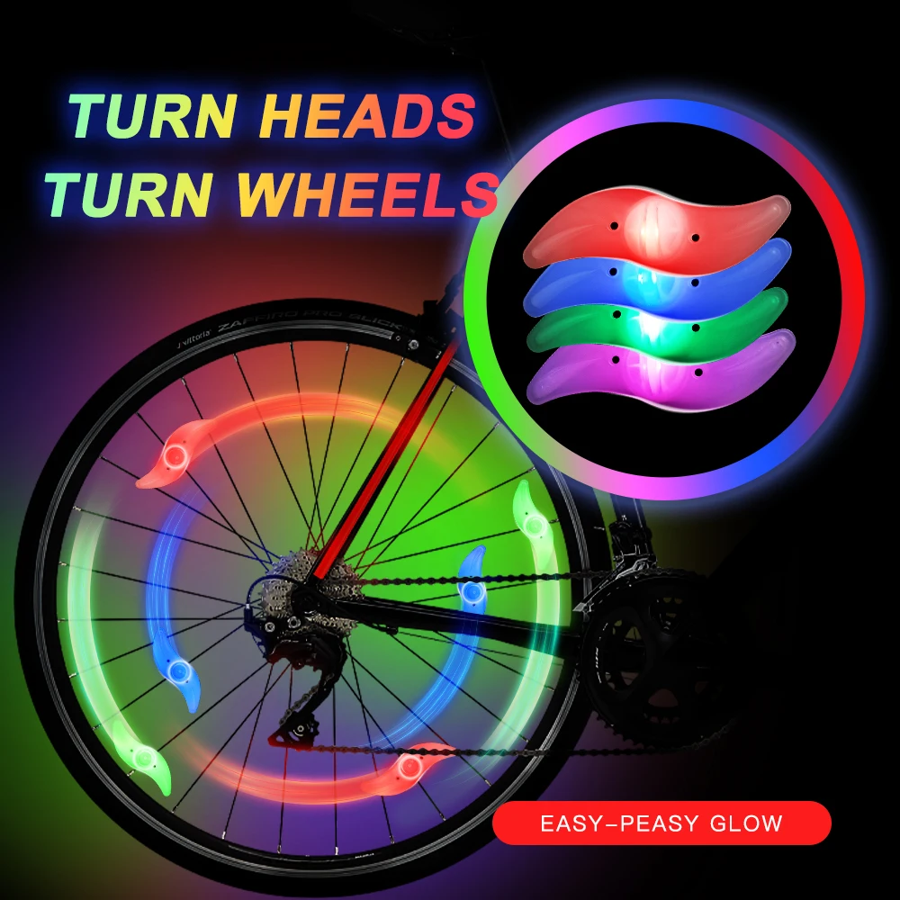 Bicycle Spoke Light 3 Modes LED Neon Light Tire Flash Light Waterproof Bicycle Safety Warning Light Night Riding Accessories