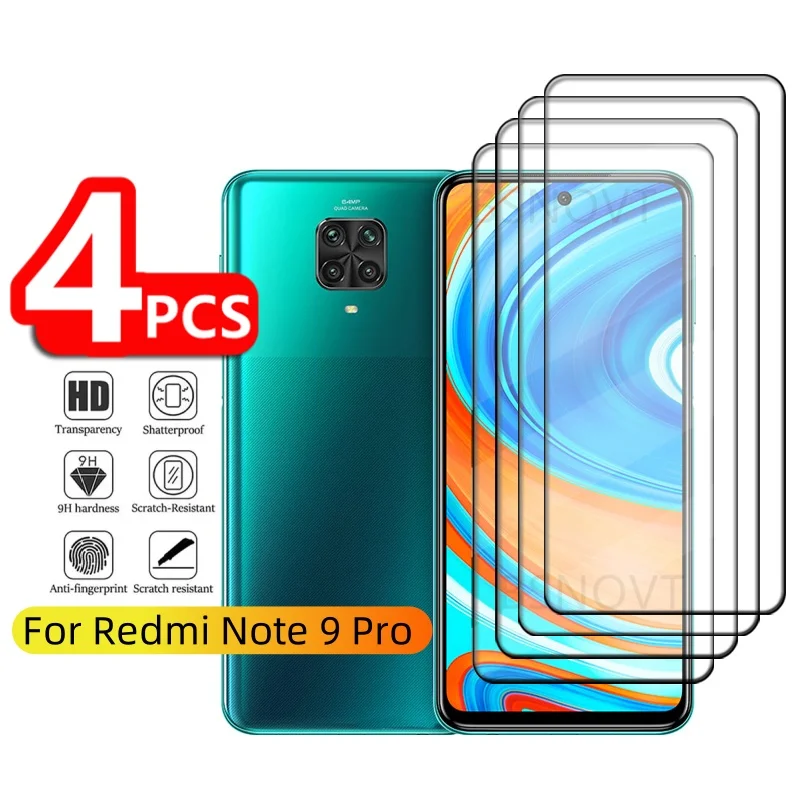 

1/2/3/4PCS For Redmi Note 9 Pro Glass Xiaomi Redmi Note 9 Pro Tempered Glass Full Cover Glue Screen Protector Redmi Note 9 Pro