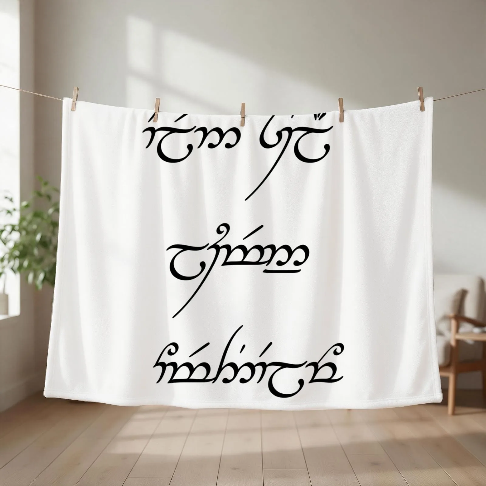 A star shines on the hour of our meeting (Elen s?-la lumenn' omentielvo) Throw Blanket