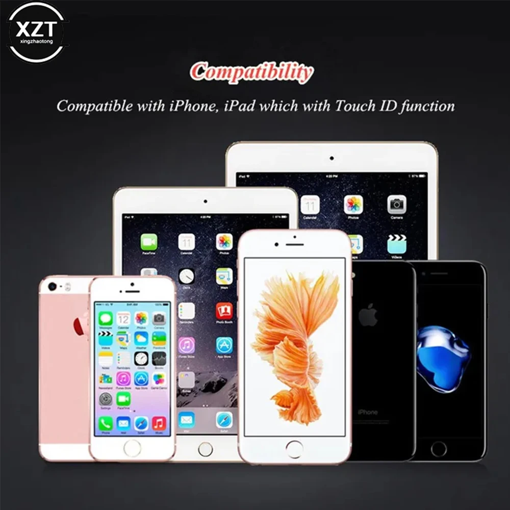 Mobile Phone Button Sticker for iPhone 8 7 6 6s 5 5s Fingerprint Touch ID Recognition Button Anti Sweat Protector for iPad