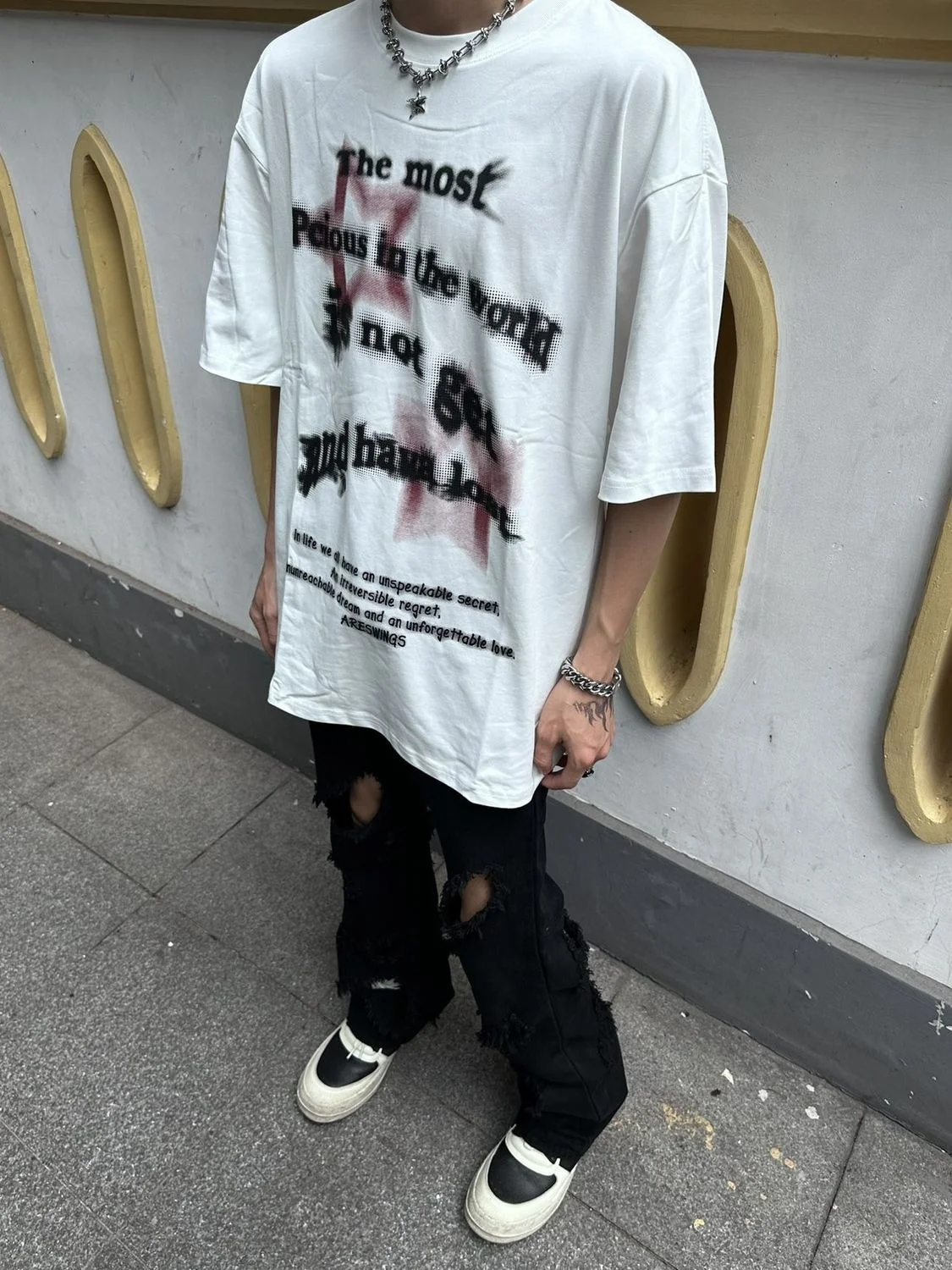 American Style High Street Distressed Jeans For Men And Women's Ins Straight Casual Pants Loose Hole Jeans Denim Trousers